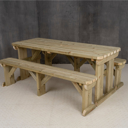 Aspen Rounded Picnic Table and Benches Set