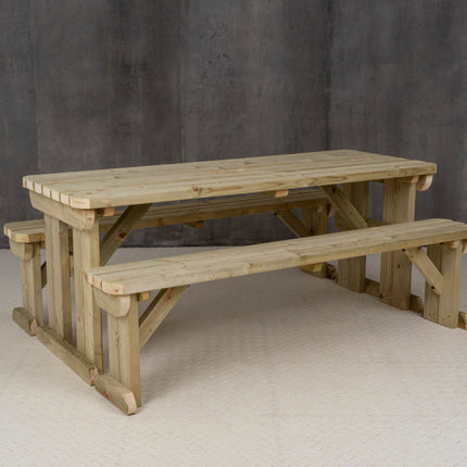 Aspen Rounded Picnic Table and Benches Set