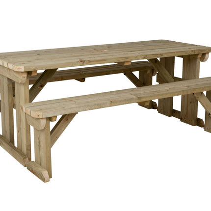 Aspen Rounded Picnic Table and Benches Set