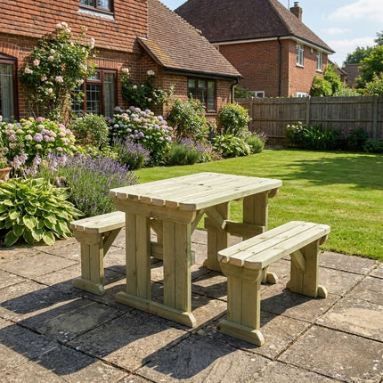 Aspen Rounded Picnic Table and Benches Set