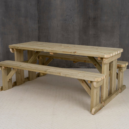 Aspen Rounded Picnic Table and Benches Set