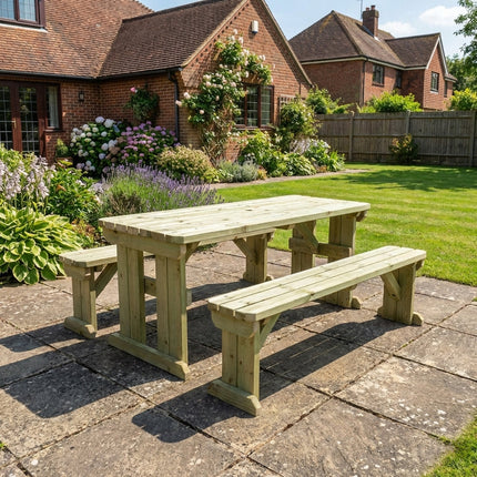 Aspen Rounded Picnic Table and Benches Set
