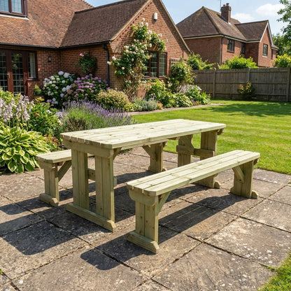 Aspen Rounded Picnic Table and Benches Set