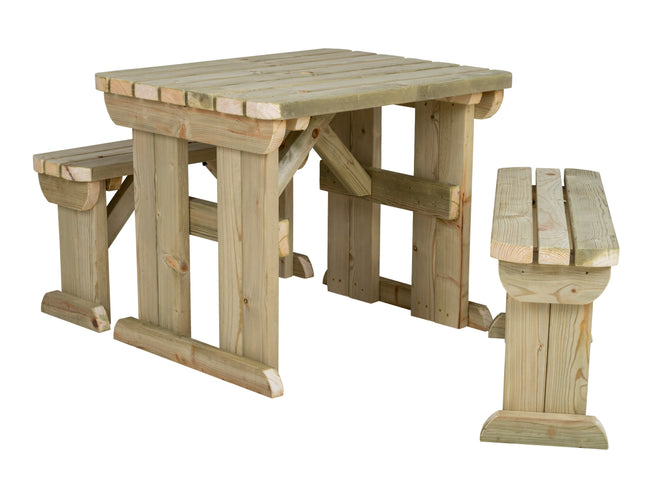 Aspen Rounded Picnic Table and Benches Set