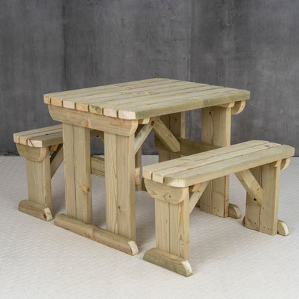Aspen Rounded Picnic Table and Benches Set