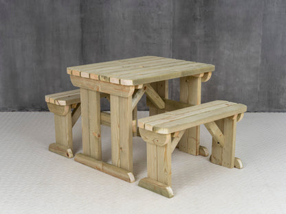 Aspen Rounded Picnic Table and Benches Set