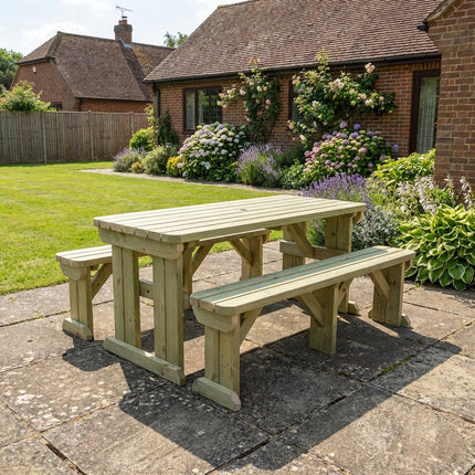 Aspen Rounded Picnic Table and Benches Set