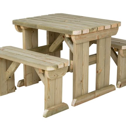 Aspen Rounded Picnic Table and Benches Set