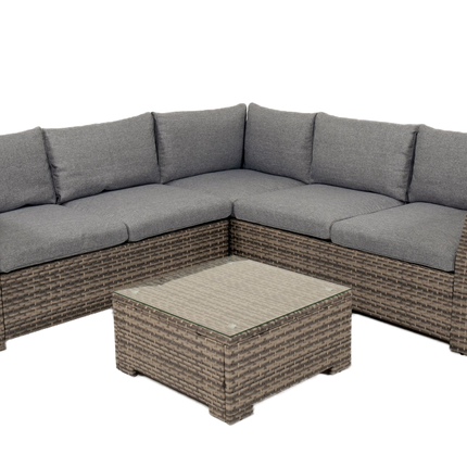 Chesterton Grey 5 Seater Polyrattan Corner Garden Sofa Set