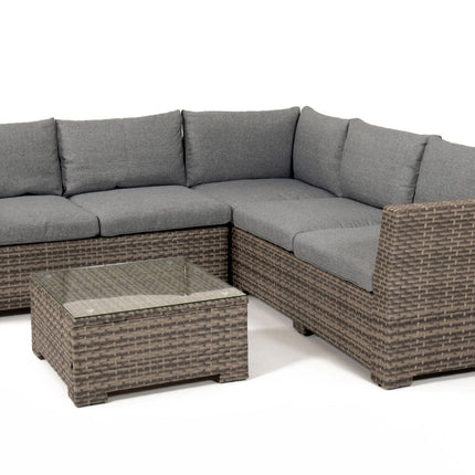 Chesterton Grey 5 Seater Polyrattan Corner Garden Sofa Set