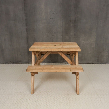 Classic Pub Style Picnic Bench and Table - Rustic Finish