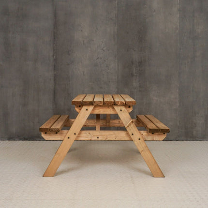 Classic Pub Style Picnic Bench and Table - Rustic Finish