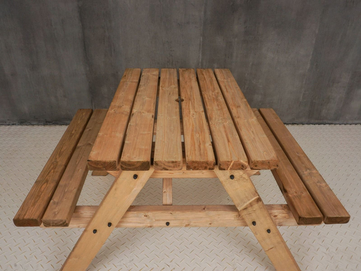 Classic Pub Style Picnic Bench and Table - Rustic Finish