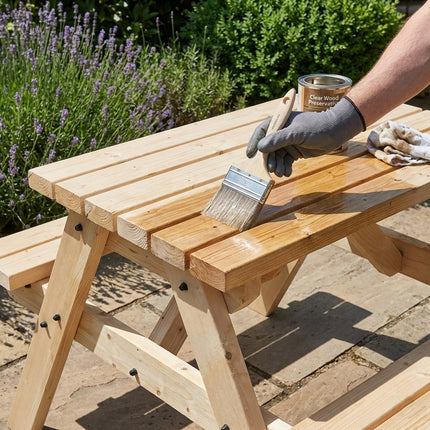 Classic Pub Style Picnic Bench and Table - Rustic Finish
