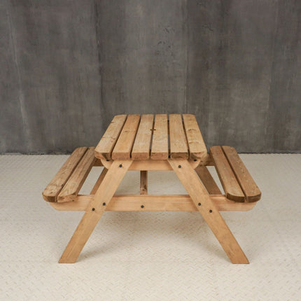 Classic Rounded Pub Style Picnic Bench and Table - Rustic Finish