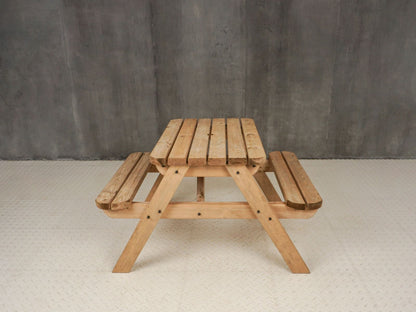 Classic Rounded Pub Style Picnic Bench and Table - Rustic Finish