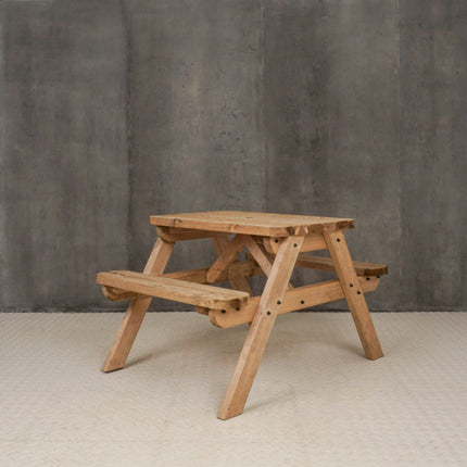 Classic Rounded Pub Style Picnic Bench and Table - Rustic Finish