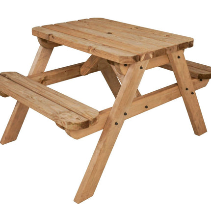 Classic Rounded Pub Style Picnic Bench and Table - Rustic Finish