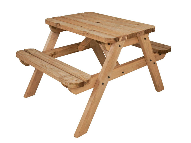 Classic Rounded Pub Style Picnic Bench and Table - Rustic Finish