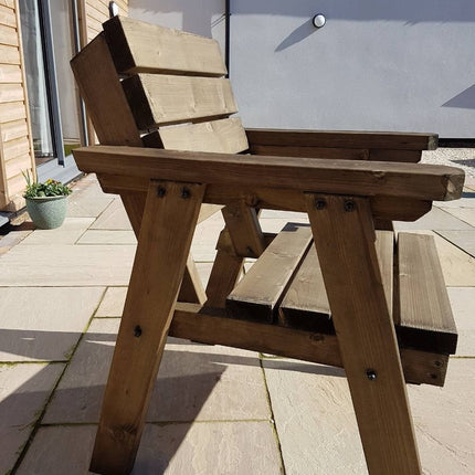 Consilium Garden Fence Bench With Backrest - Rustic Finish