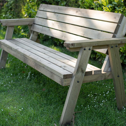 Consilium Garden Fence Bench With Backrest - Rustic Finish