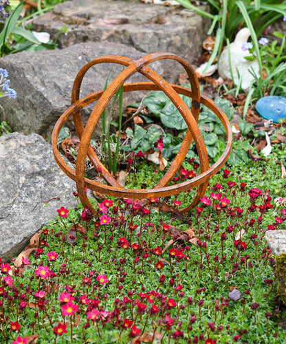 Rusty Garden Sphere Ornaments