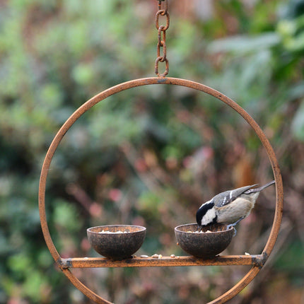 Double Hanging Metal Bird Feeder Ring