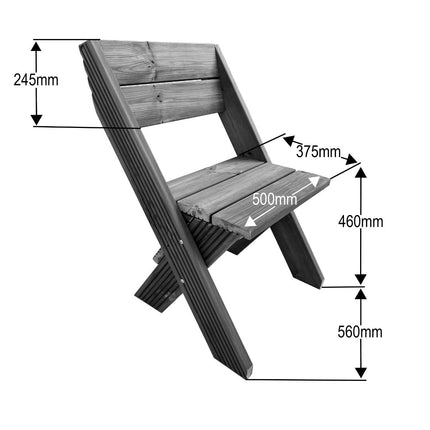 DeckFusion Wooden Garden Chair