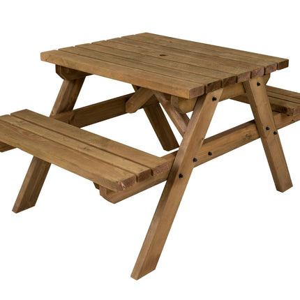 Fortem Pub Style Picnic Table and Benches Set - Rustic Finish