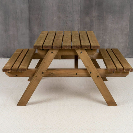 Fortem Pub Style Picnic Table and Benches Set - Rustic Finish