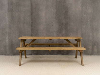 Fortem Pub Style Picnic Table and Benches Set - Rustic Finish