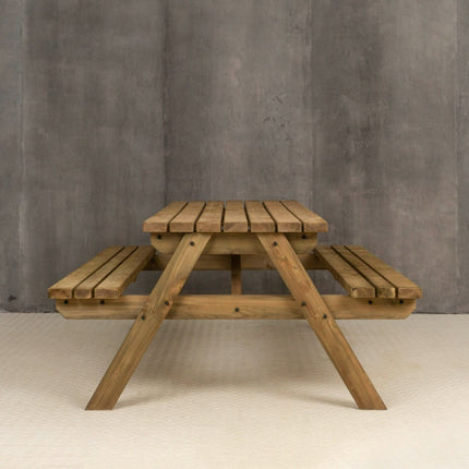 Fortem Pub Style Picnic Table and Benches Set - Rustic Finish