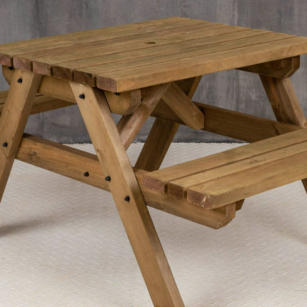 Fortem Pub Style Picnic Table and Benches Set - Rustic Finish