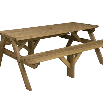 Fortem Pub Style Picnic Table and Benches Set - Rustic Finish
