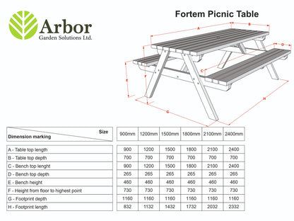 Fortem Pub Style Picnic Table and Benches Set - Rustic Finish