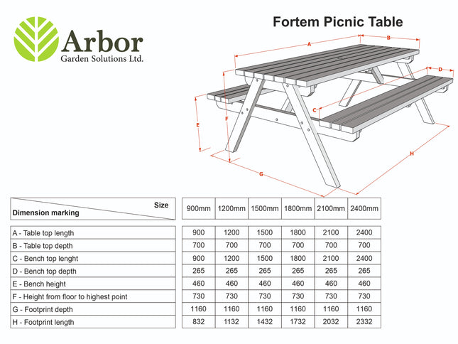 Fortem Pub Style Picnic Table Benches Set