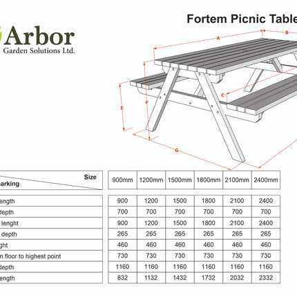 Fortem Rounded Pub Style Picnic Table Benches Set