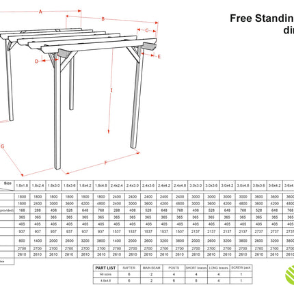 Corbel Wooden Garden Pergola Kit