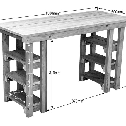 Garden potting table, multi purpose workbench (150cm)
