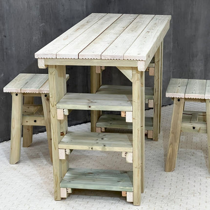 Garden potting table, multi purpose workbench (150cm + 2x chairs)