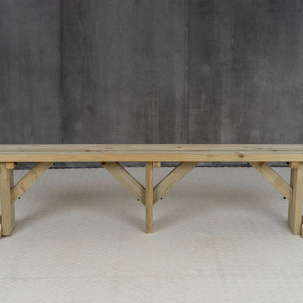 Hollies Wooden Garden Bench, Outdoor Fence Seat