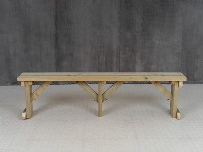 Hollies Wooden Garden Bench, Outdoor Fence Seat