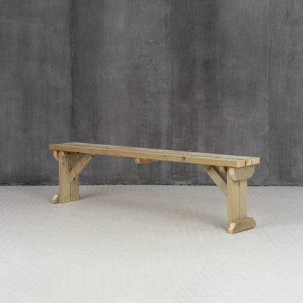 Hollies Wooden Garden Bench, Outdoor Fence Seat