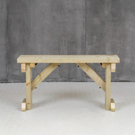 Hollies Wooden Garden Bench, Outdoor Fence Seat