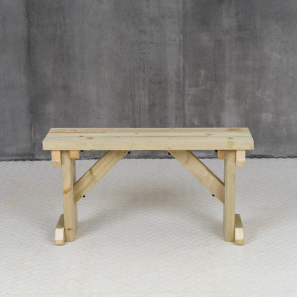 Hollies Wooden Garden Bench, Outdoor Fence Seat