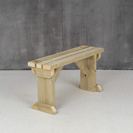 Hollies Wooden Garden Bench, Outdoor Fence Seat