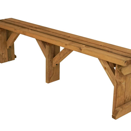 Hollies Wooden Garden Bench, Outdoor Fence Seat - Rustic Finish