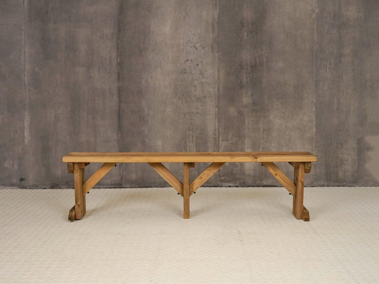 Hollies Wooden Garden Bench, Outdoor Fence Seat - Rustic Finish