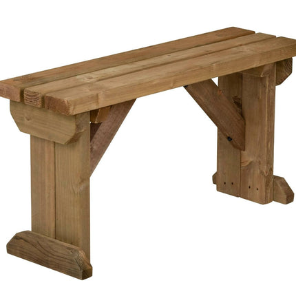 Hollies Wooden Garden Bench, Outdoor Fence Seat - Rustic Finish