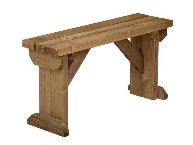 Hollies Wooden Garden Bench, Outdoor Fence Seat - Rustic Finish